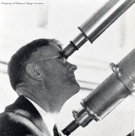 Prof. Elbert Clarke at the telescope eyepiece.