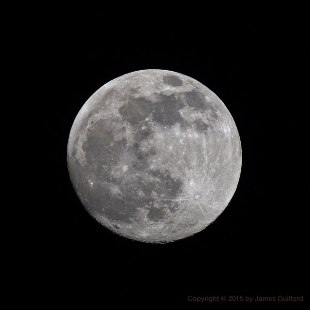 Photo: Waxing Gibbous Moon, Approaching Full. Photo by James Guilford.