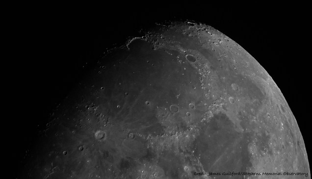 Photo: Mare Imbrium region of Earth's Moon. Credit: James Guilford/Stephens Memorial Observatory
